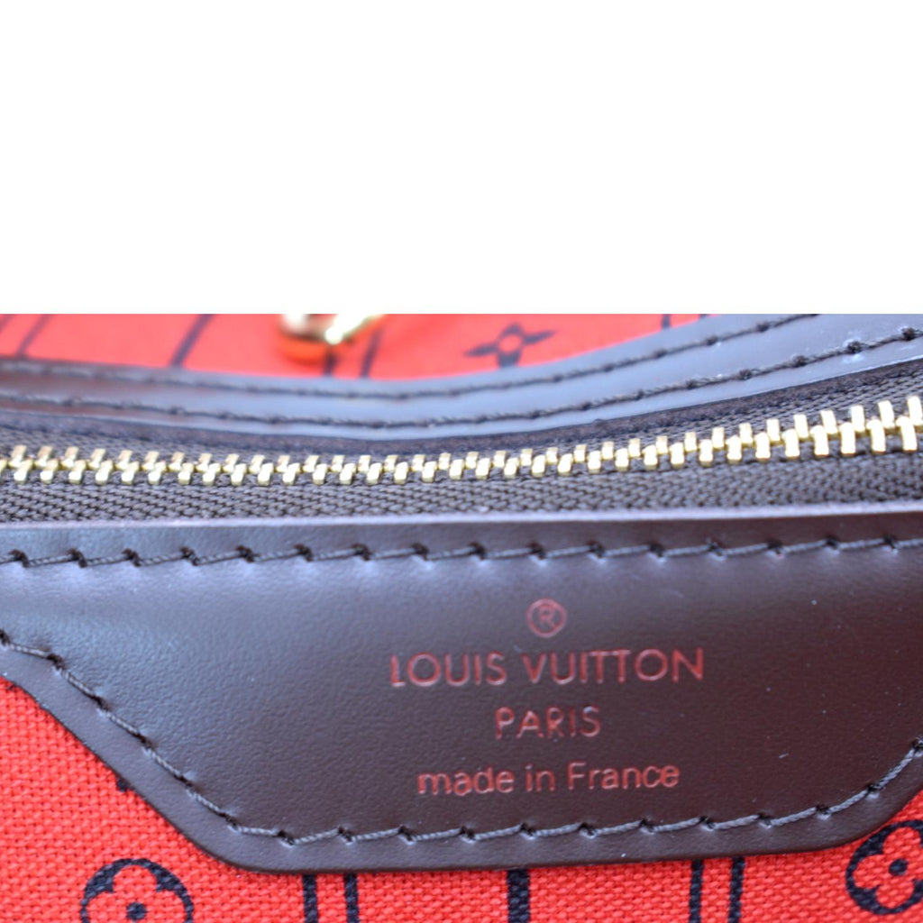 LOUIS VUITTON Neverfull GM Damier Ebene Tote Bag Brown