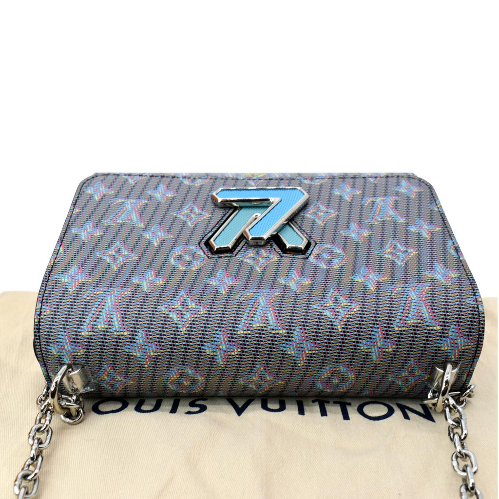 LOUIS VUITTON LV Twist Pop MM Calfskin Monogram Shoulder Bag Blue