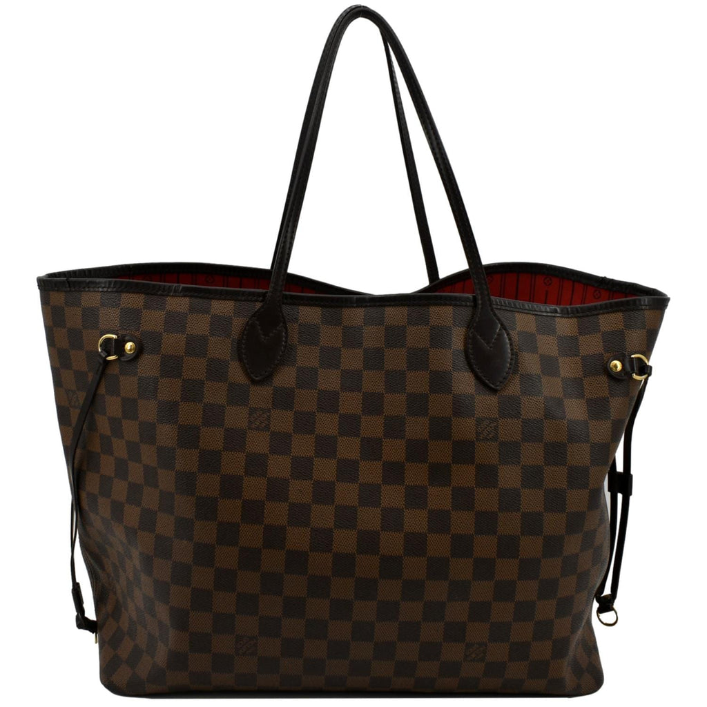 LOUIS VUITTON Neverfull GM Damier Ebene Tote Shoulder Bag Brown