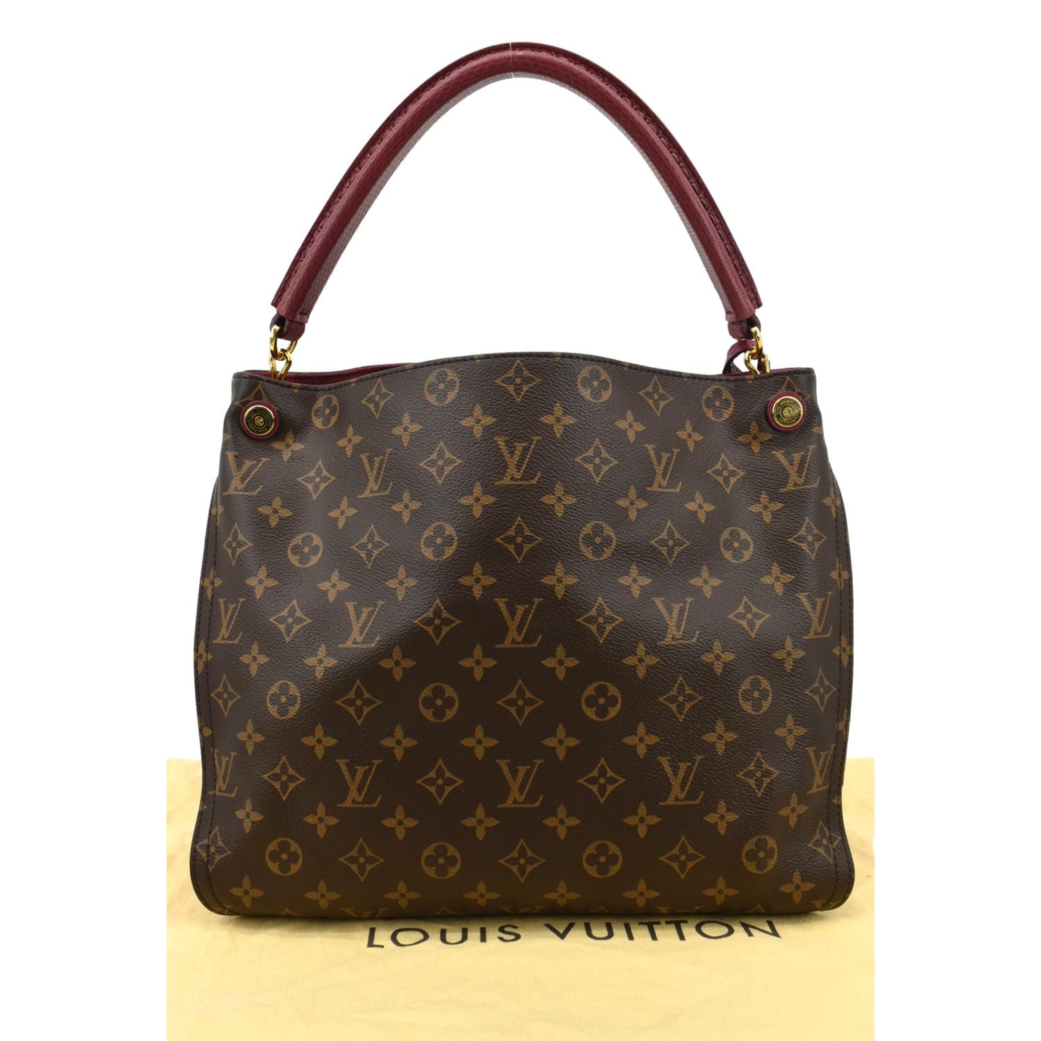 LOUIS VUITTON Gaia Ostrich Monogram Canvas Shoulder Bag Brown
