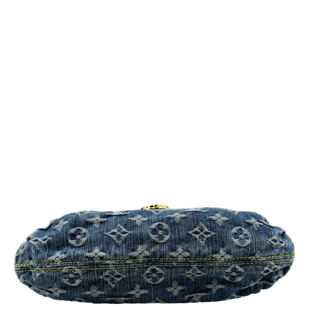 LOUIS VUITTON Mini Pleaty Monogram Denim Shoulder Handbag Blue