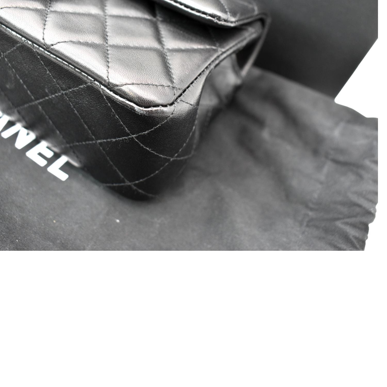 CHANEL Mini Rectangular Flap Quilted Leather Shoulder Bag Black