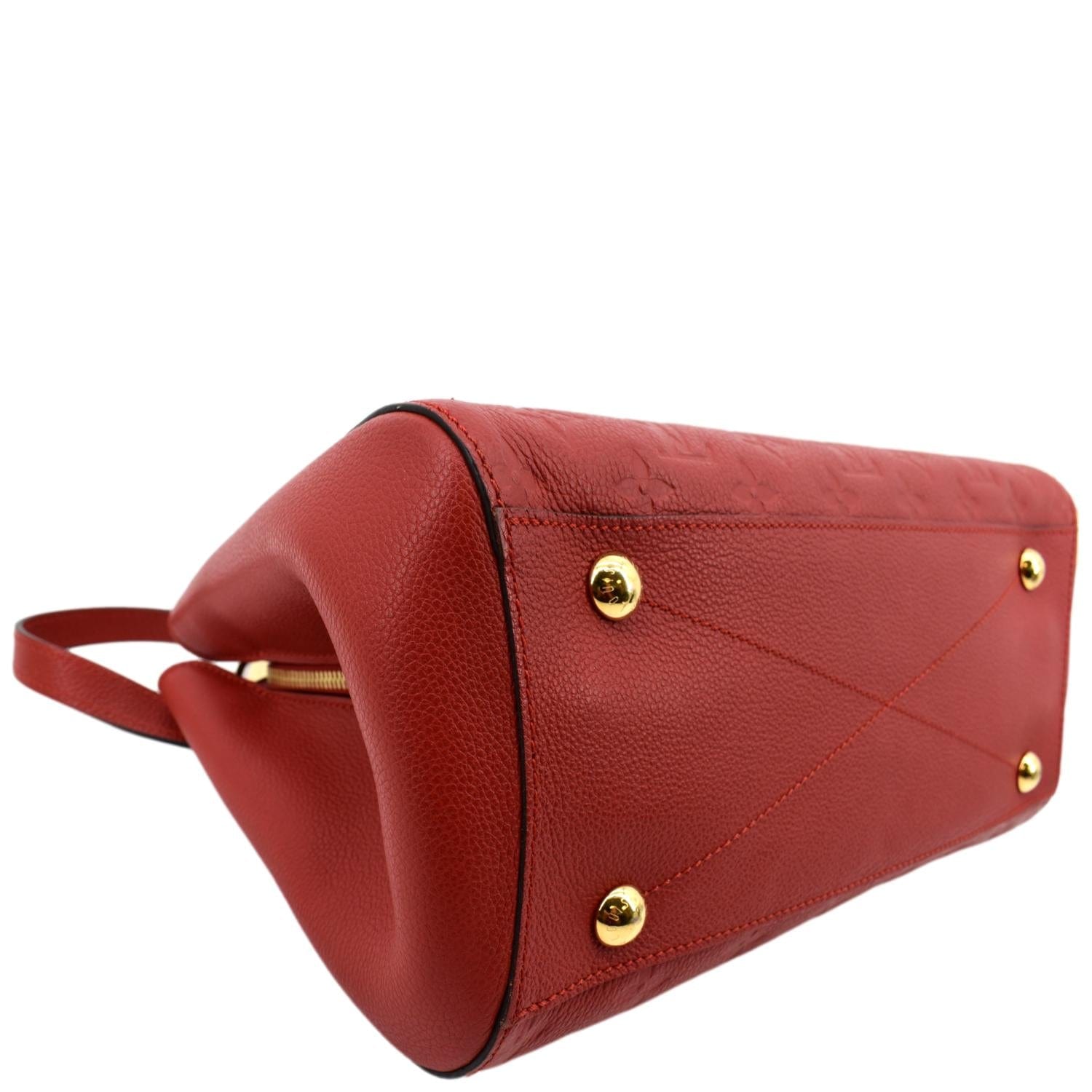 LOUIS VUITTON Montaigne MM Monogram Empreinte Shoulder Bag Red