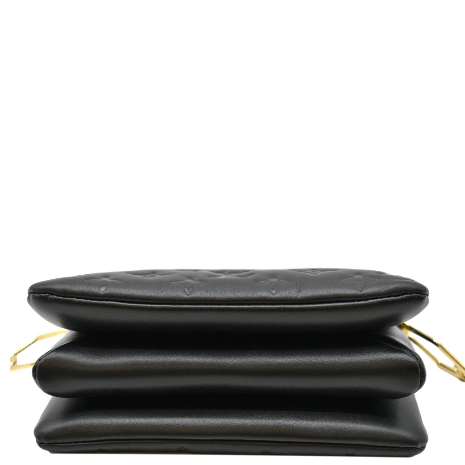 LOUIS VUITTON Coussin BB Monogram Embossed Leather Shoulder Bag Black