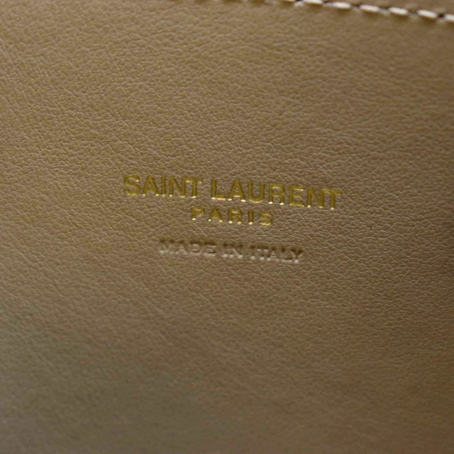 YVES SAINT LAURENT Sac De Jour Nano Smooth Leather Satchel Shoulder Bag Dark Beige