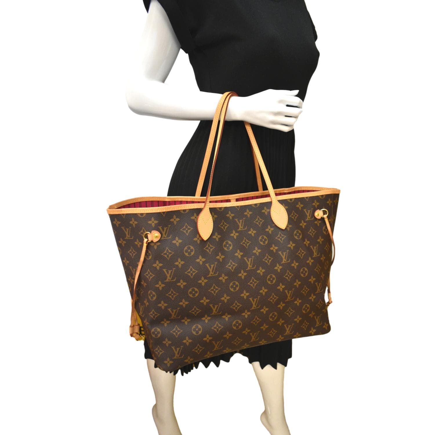 LOUIS VUITTON Neverfull GM Monogram Canvas Tote Bag Brown