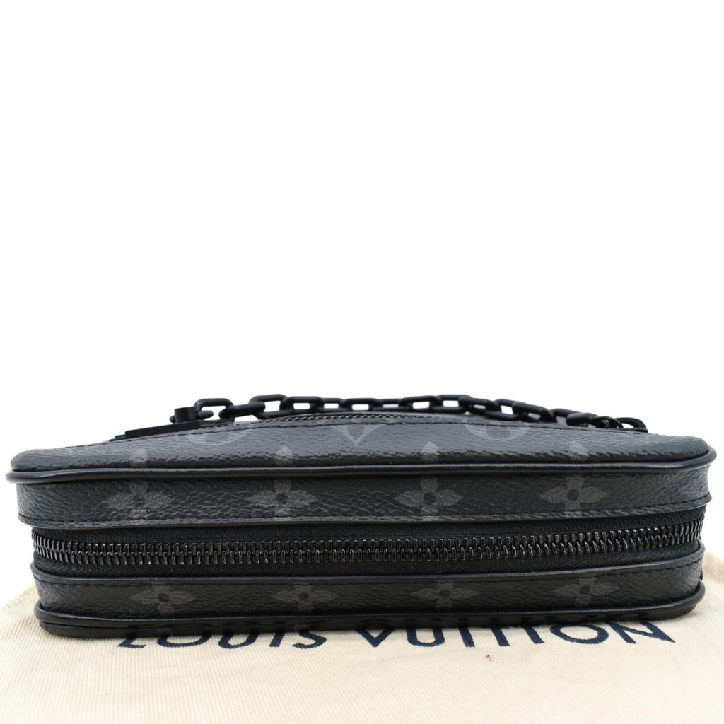 LOUIS VUITTON Volga Monogram Eclipse Pochette Clutch Bag Black