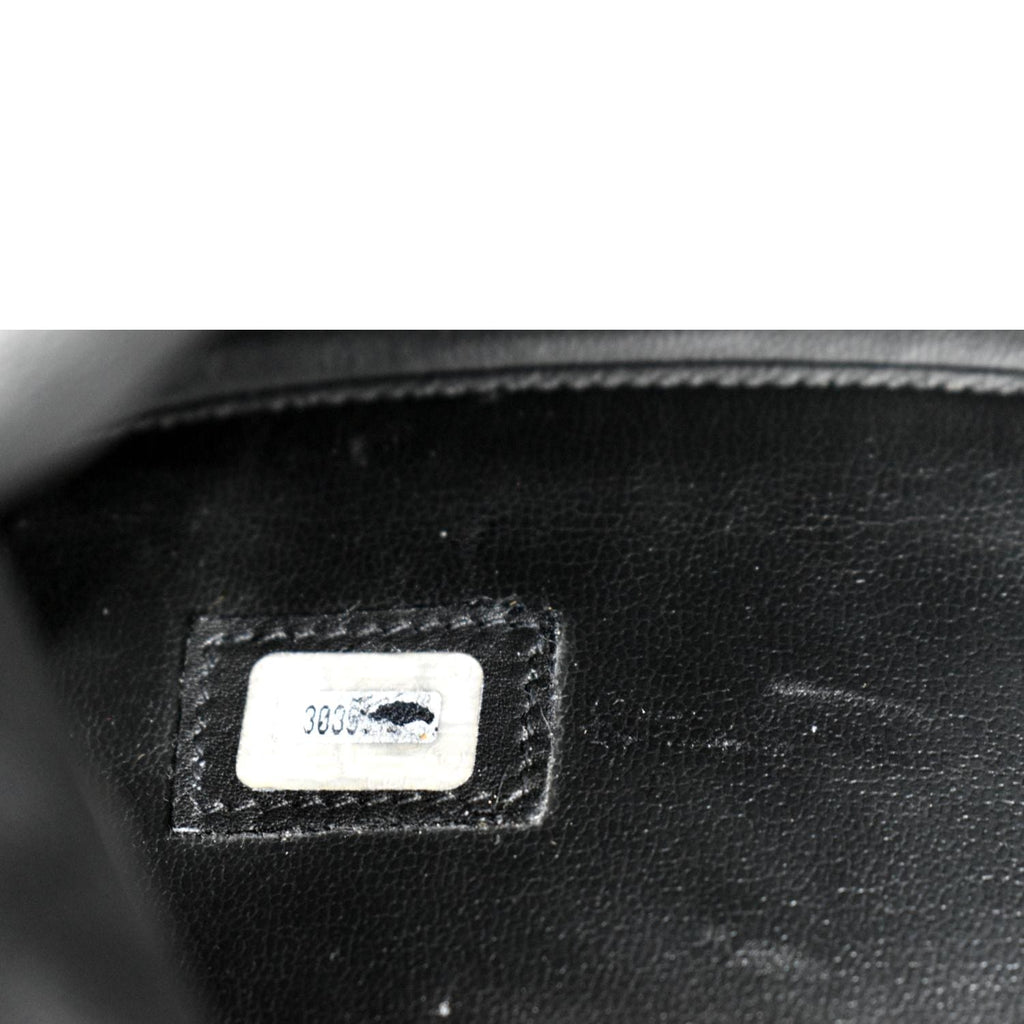 CHANEL Vintage Leather Boston Shoulder Bag Black
