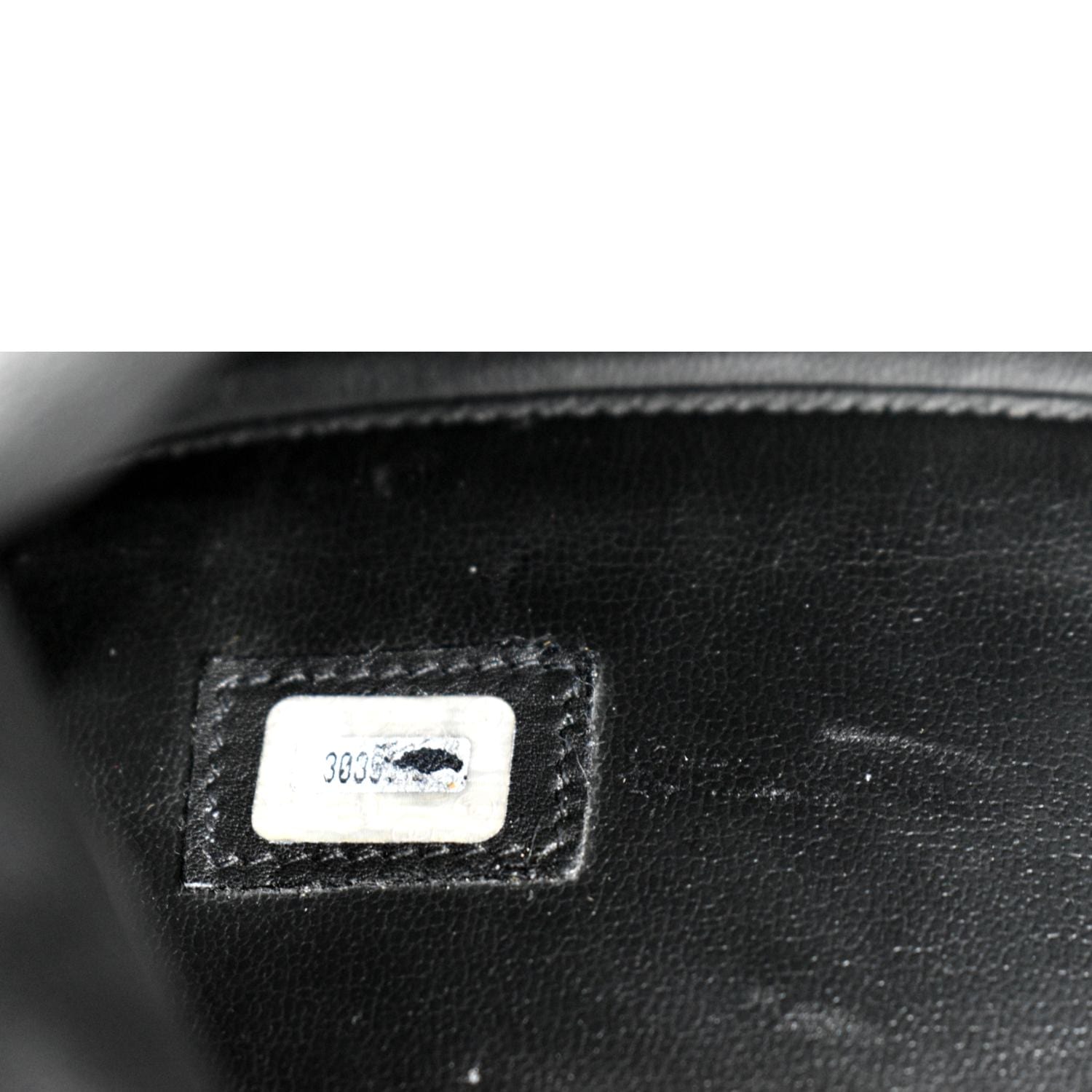 CHANEL Vintage Leather Boston Shoulder Bag Black