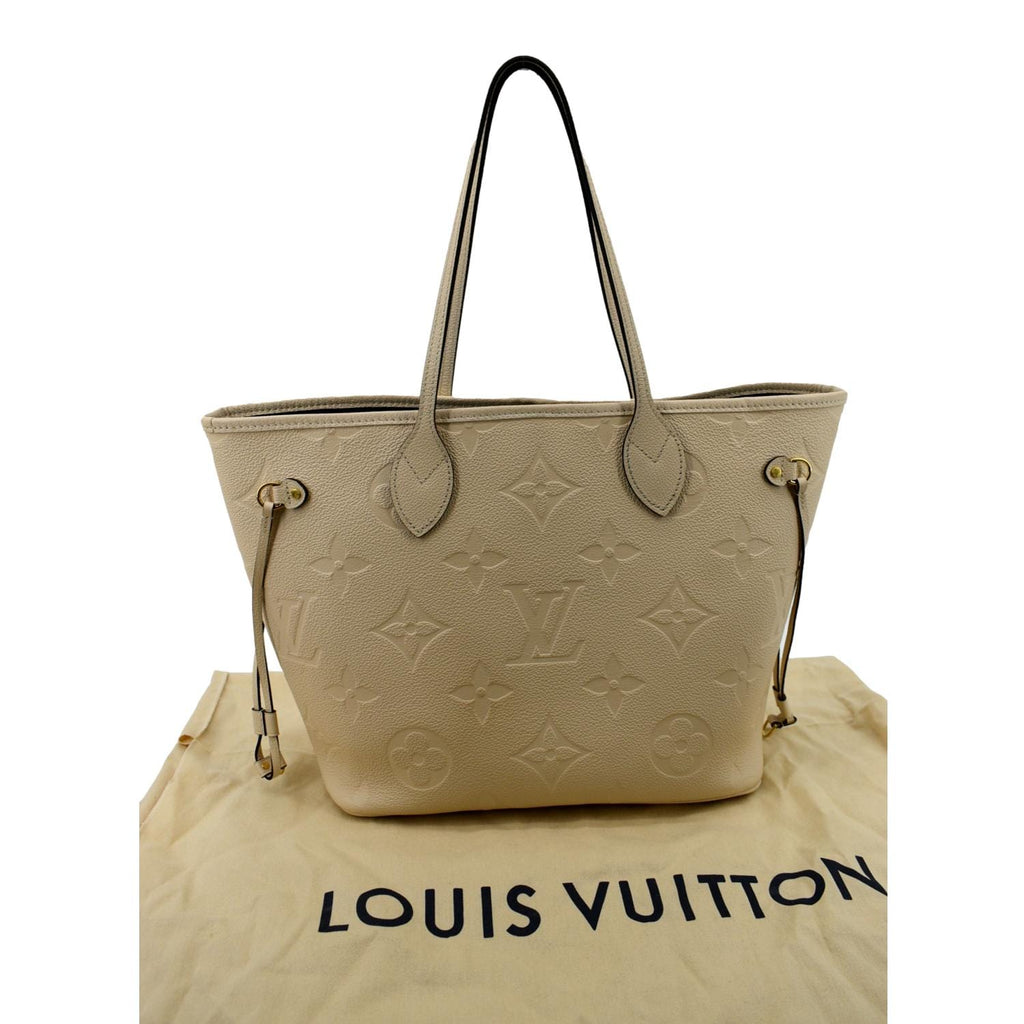 LOUIS VUITTON  Neverfull MM Monogram Empreinte Tote Bag Tourterelle