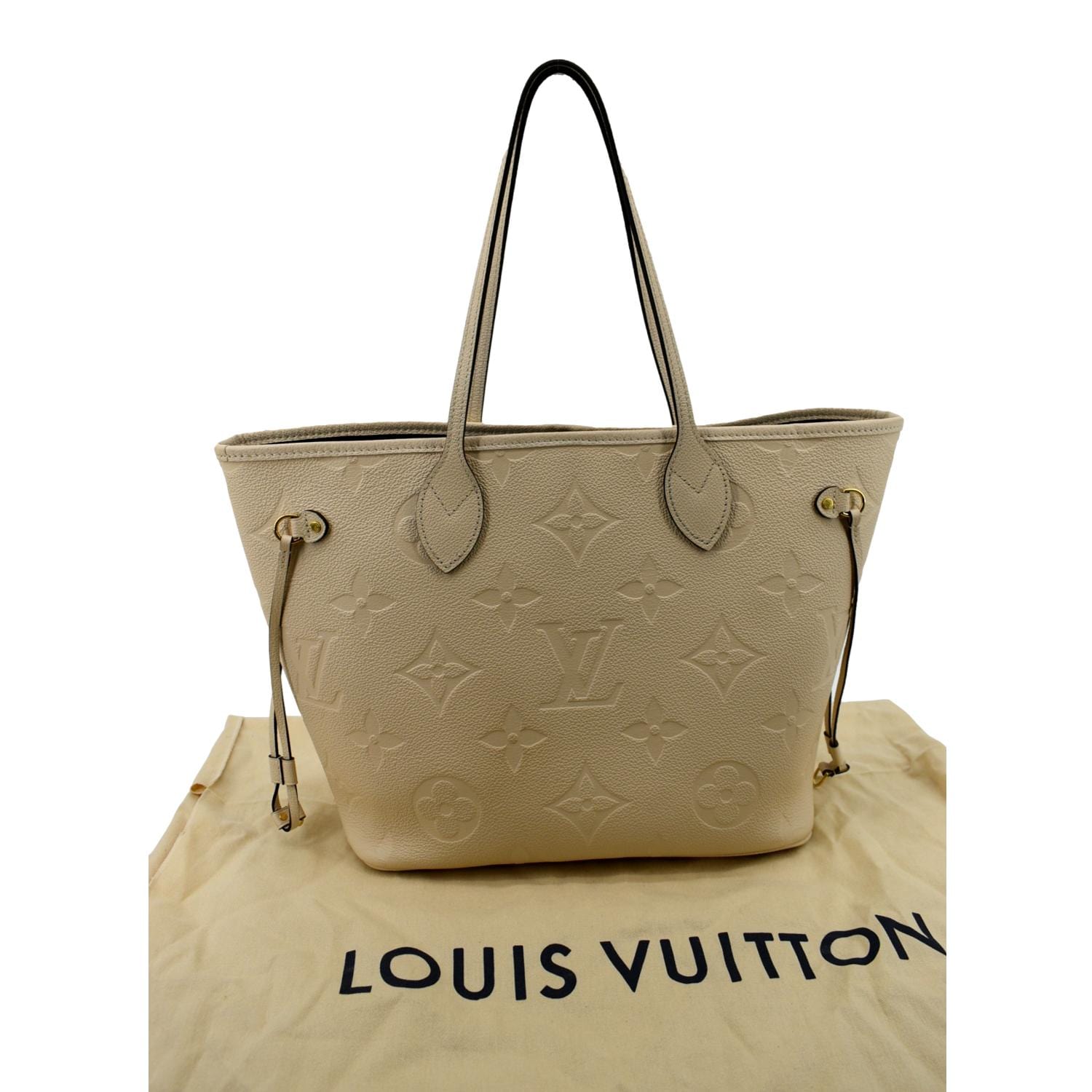 LOUIS VUITTON  Neverfull MM Monogram Empreinte Tote Bag Tourterelle