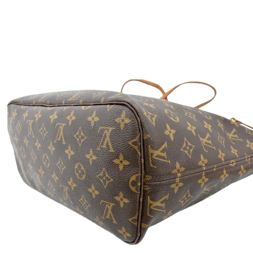 LOUIS VUITTON Neverfull MM Monogram Canvas Tote Bag Brown