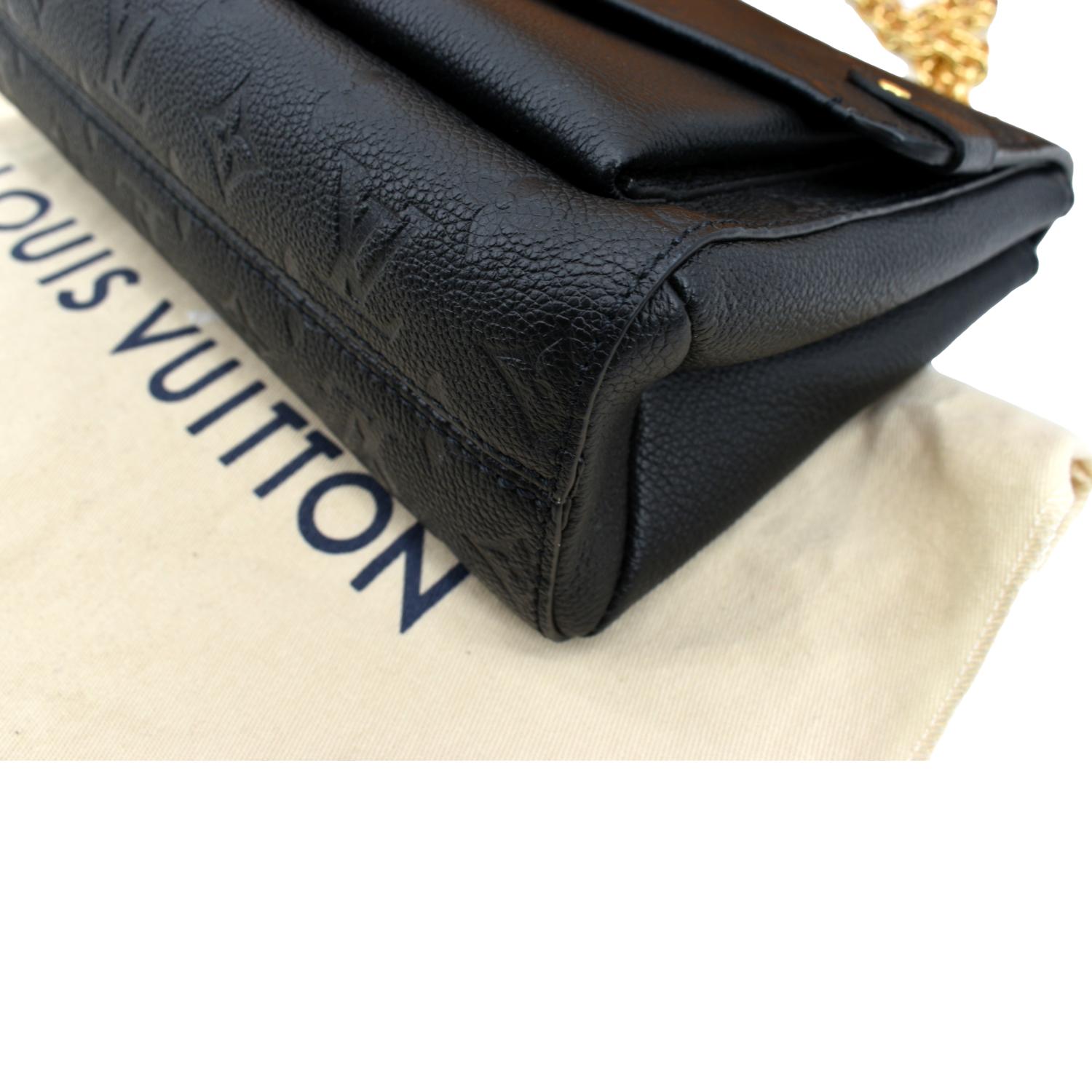 LOUIS VUITTON Vavin PM Monogram Empreinte Leather Shoulder Bag Black