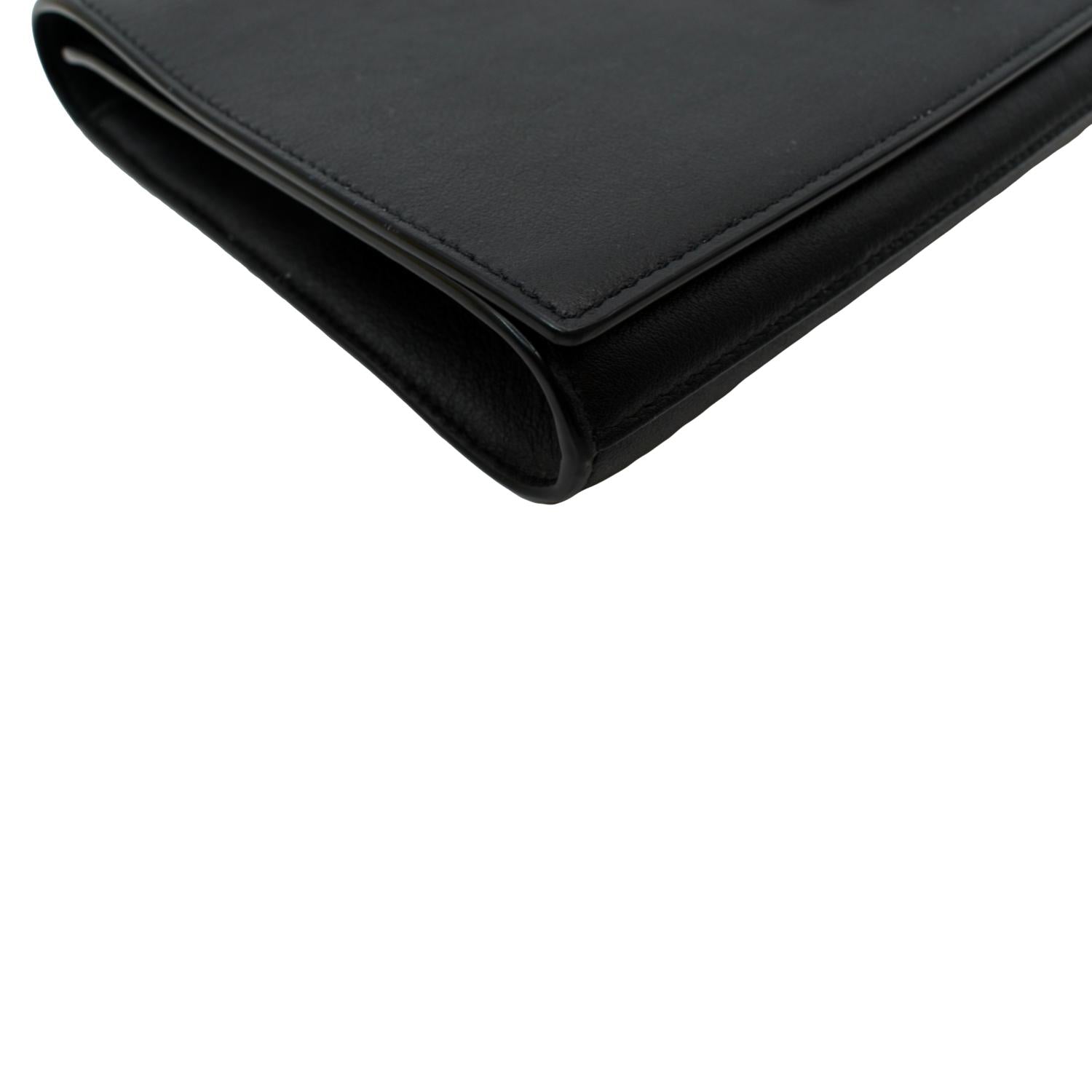 YVES SAINT LAURENT Belle de Jour Leather Clutch Bag Black