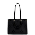 LOUIS VUITTON Onthego MM Monogram Empreinte Leather Shoulder Bag Black