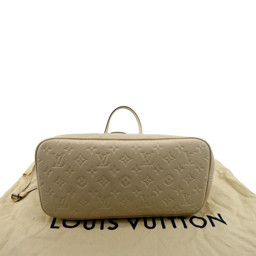 LOUIS VUITTON  Neverfull MM Monogram Empreinte Tote Bag Tourterelle