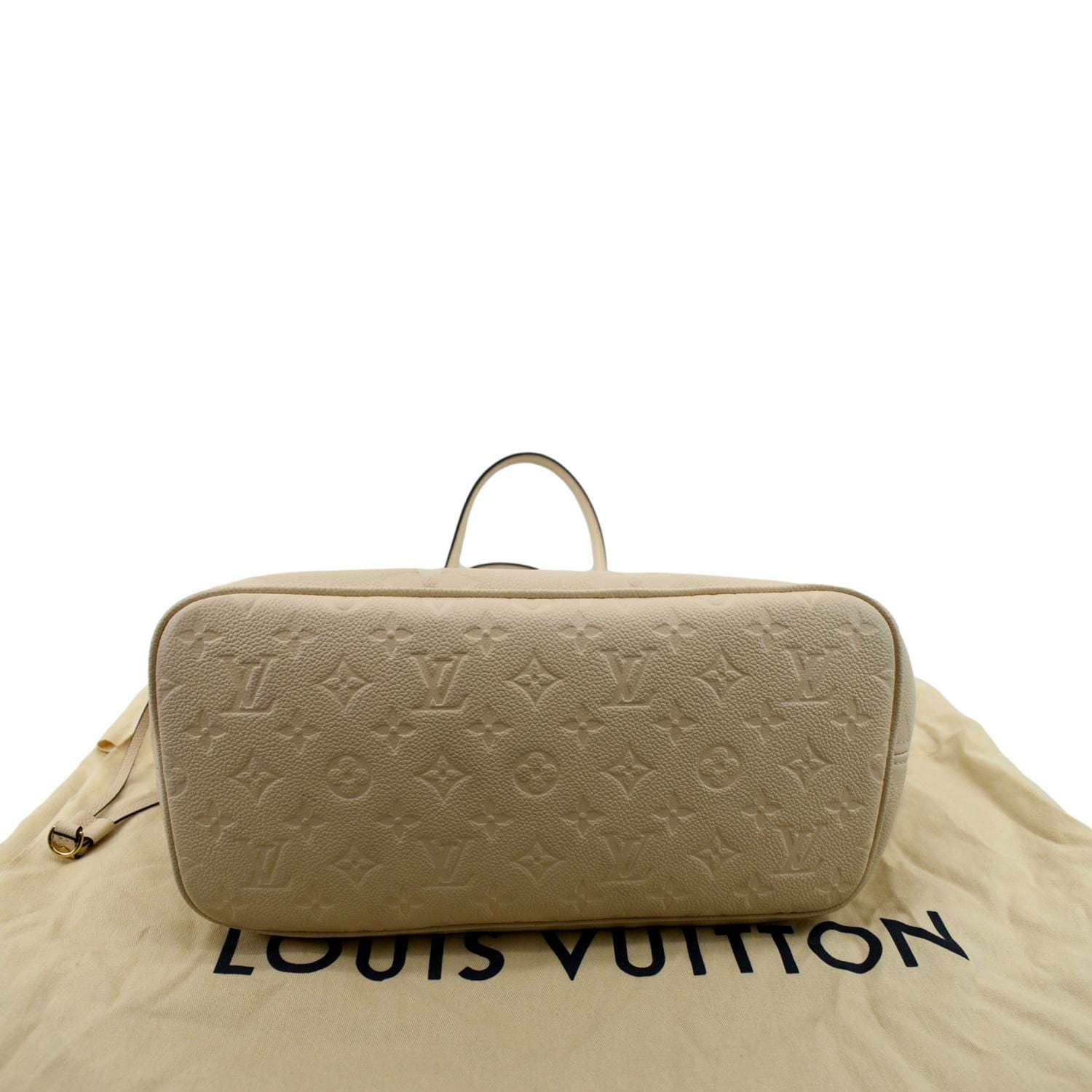LOUIS VUITTON  Neverfull MM Monogram Empreinte Tote Bag Tourterelle