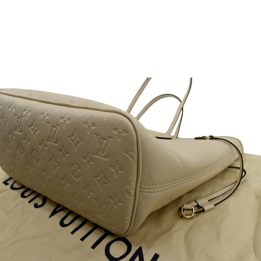 LOUIS VUITTON  Neverfull MM Monogram Empreinte Tote Bag Tourterelle