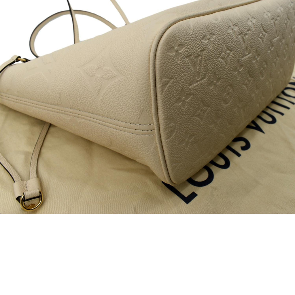 LOUIS VUITTON  Neverfull MM Monogram Empreinte Tote Bag Tourterelle