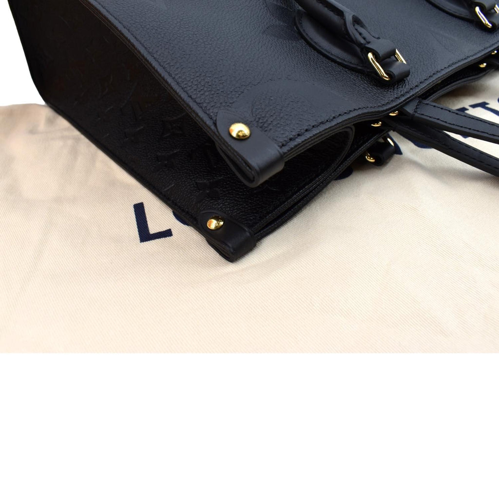 LOUIS VUITTON Onthego MM Monogram Empreinte Leather Shoulder Bag Black