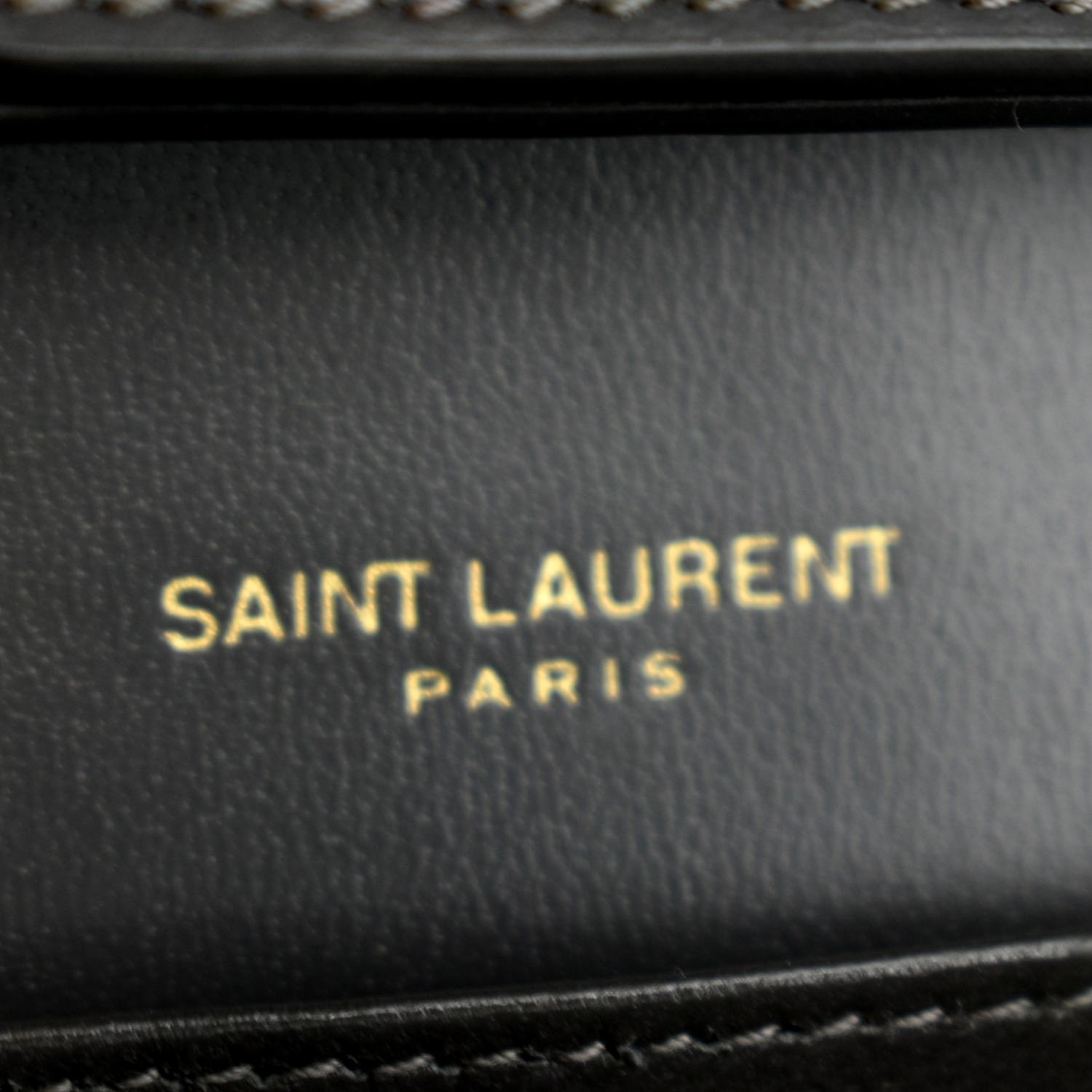 Yves Saint Laurent Flap Leather Shoulder Bag Light Gray- sold