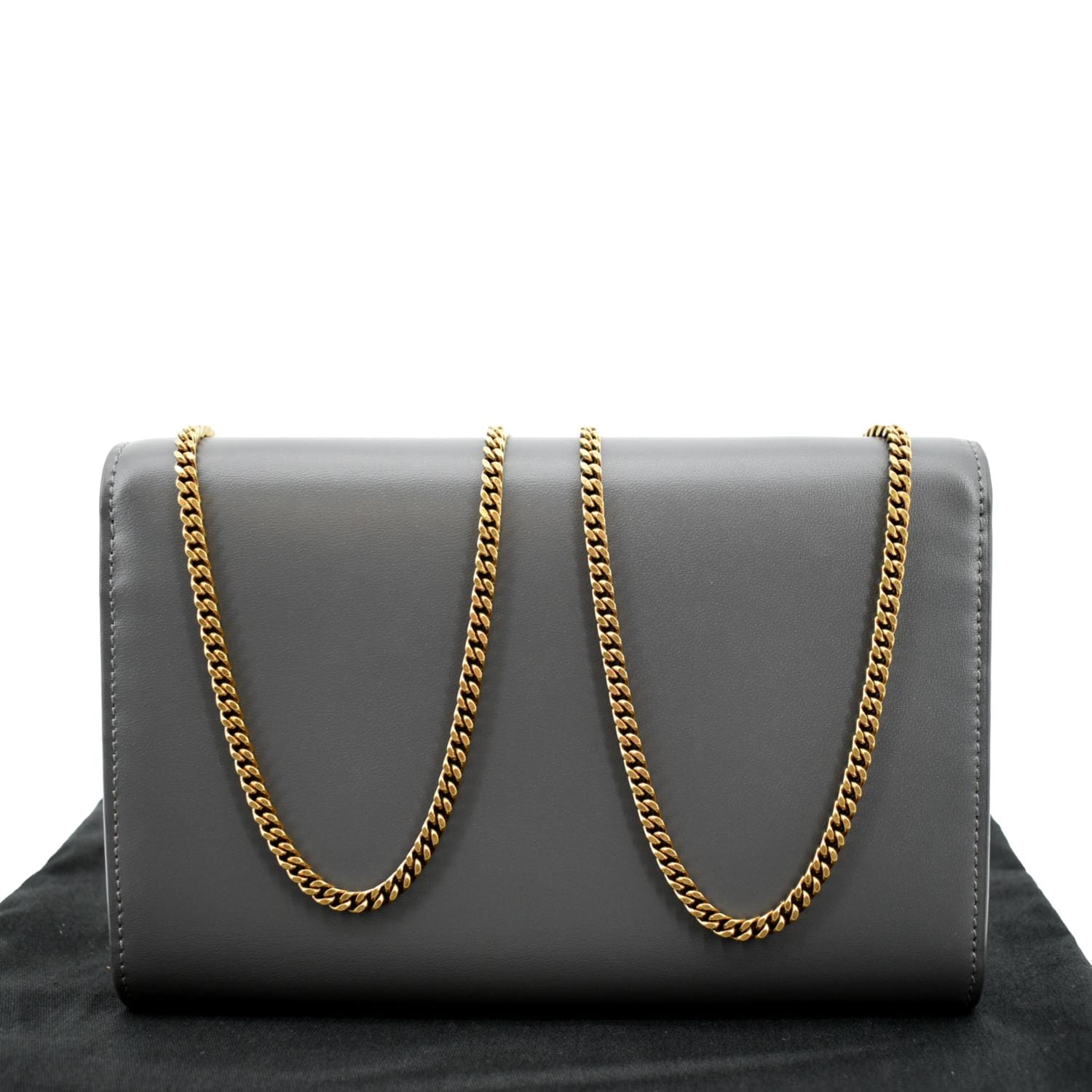 Yves Saint Laurent Flap Leather Shoulder Bag Light Gray- sold