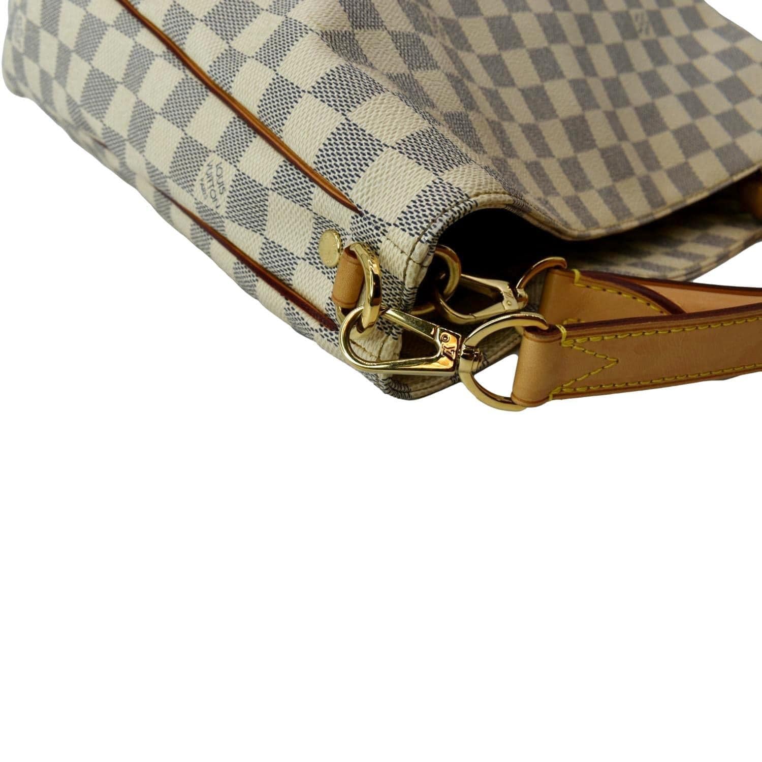 LOUIS VUITTON Soffi Damier Azur Satchel Shoulder Bag White