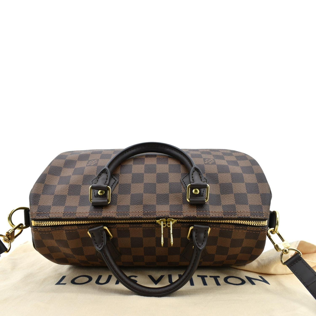 LOUIS VUITTON Speedy 30 Bandouliere Damier Ebene Shoulder Bag Brown