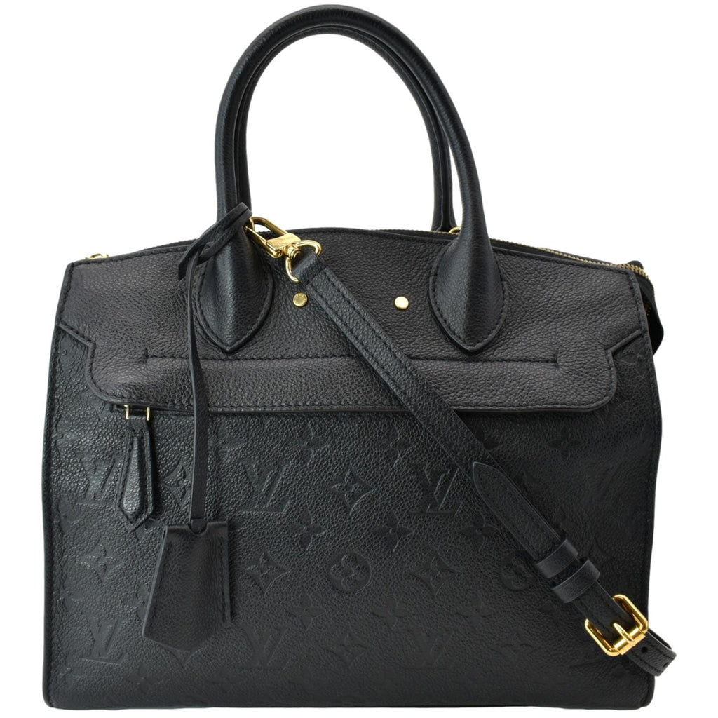 LOUIS VUITTON Pont Neuf MM Monogram Empreinte Leather Shoulder Bag Black