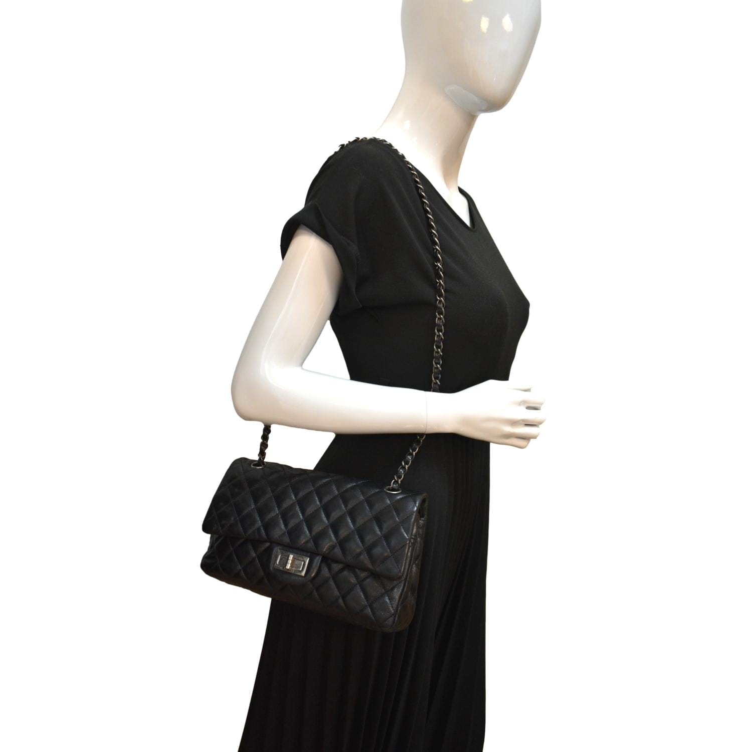 CHANEL Reissue Flap Leather Shoulder Bag Black