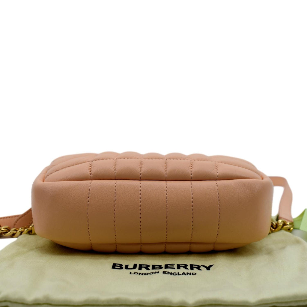 BURBERRY Lola Camera Mini Quilted Lambskin Leather Shoulder Bag Dusky Pink