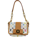 LOUIS VUITTON Patti White Monogram Shoulder Bag Multicolor