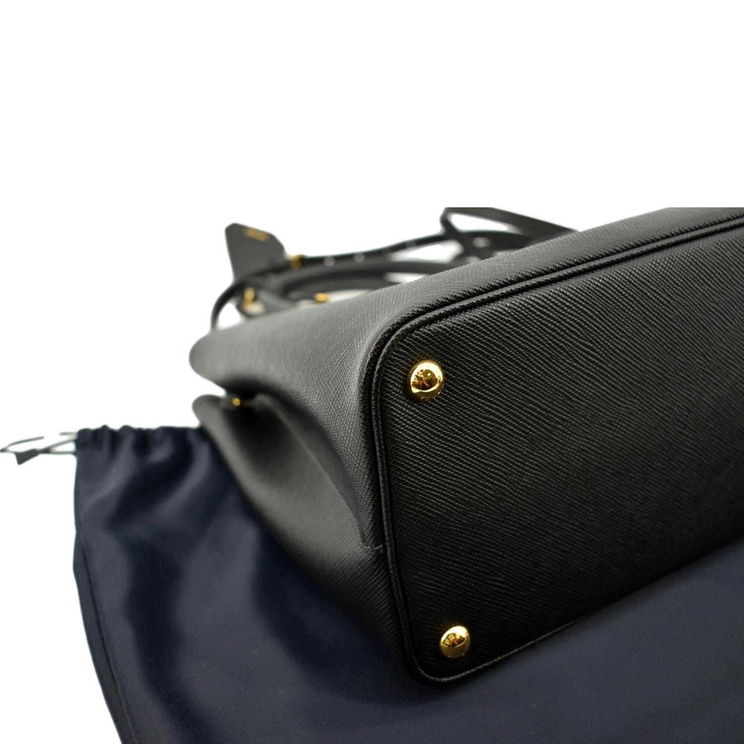 PRADA Double Handle Saffiano Leather Tote Bag Black