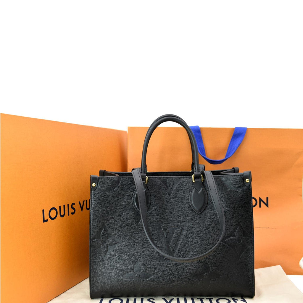 LOUIS VUITTON Onthego MM Monogram Empreinte Shoulder Bag Black