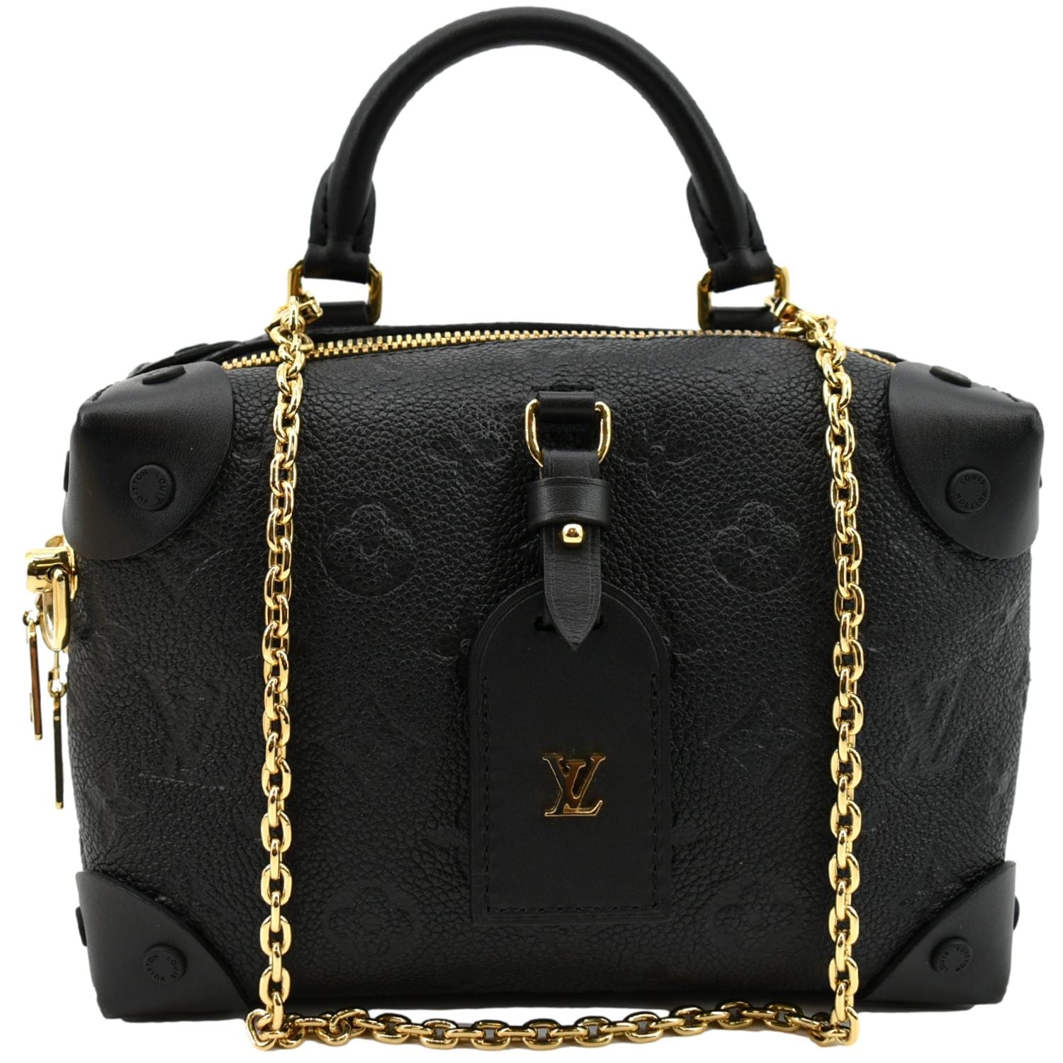LOUIS VUITTON Petite Malle Souple Monogram Empreinte Shoulder Bag Black
