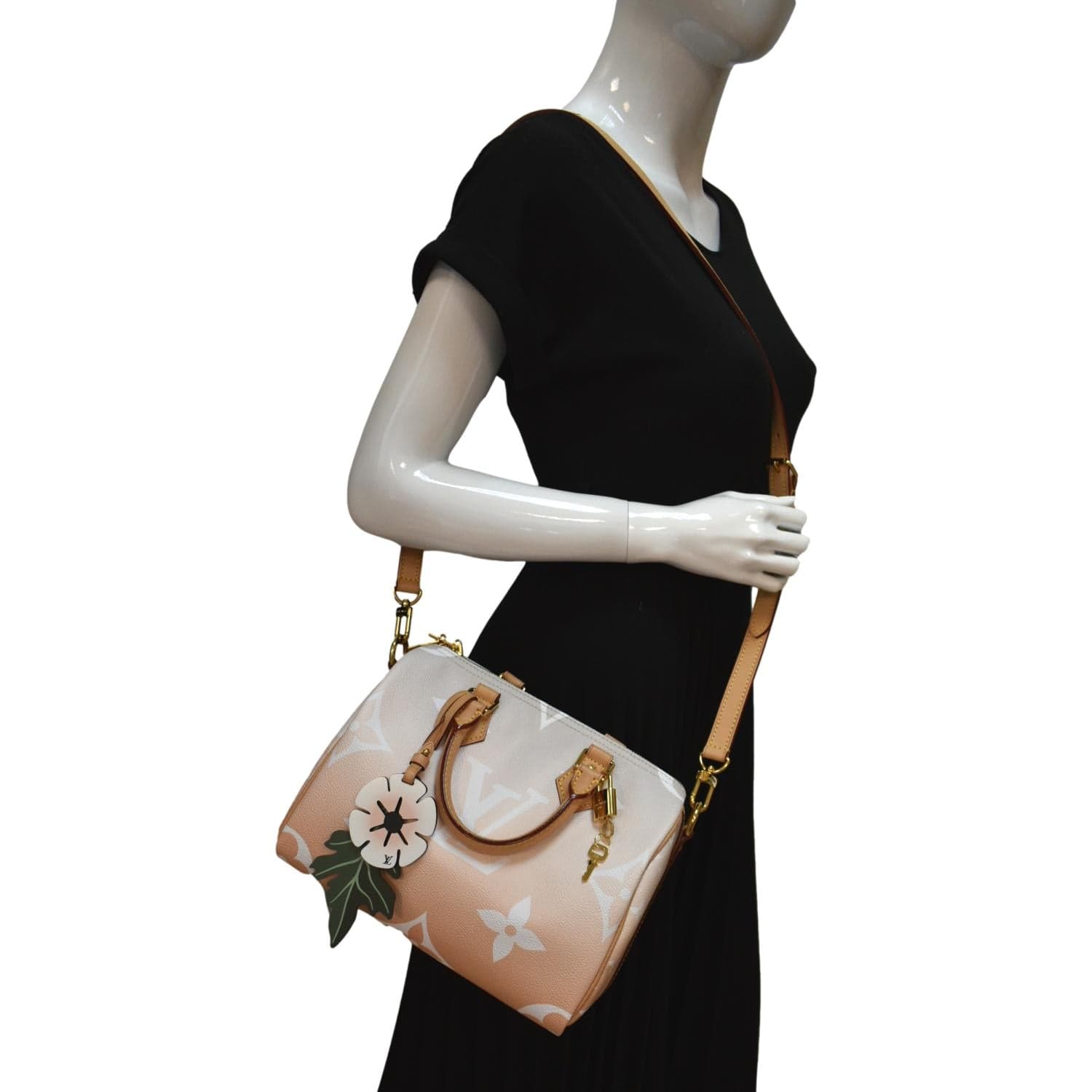 LOUIS VUITTON Speedy Bandouliere 25 By The Pool Giant Monogram Shoulder Bag Brume