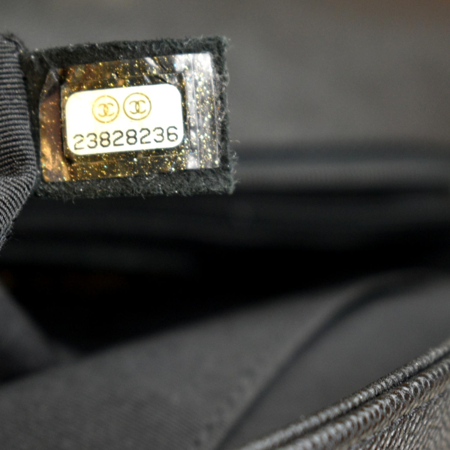 CHANEL Large Boy Flap Caviar Leather Shoulder Bag Black