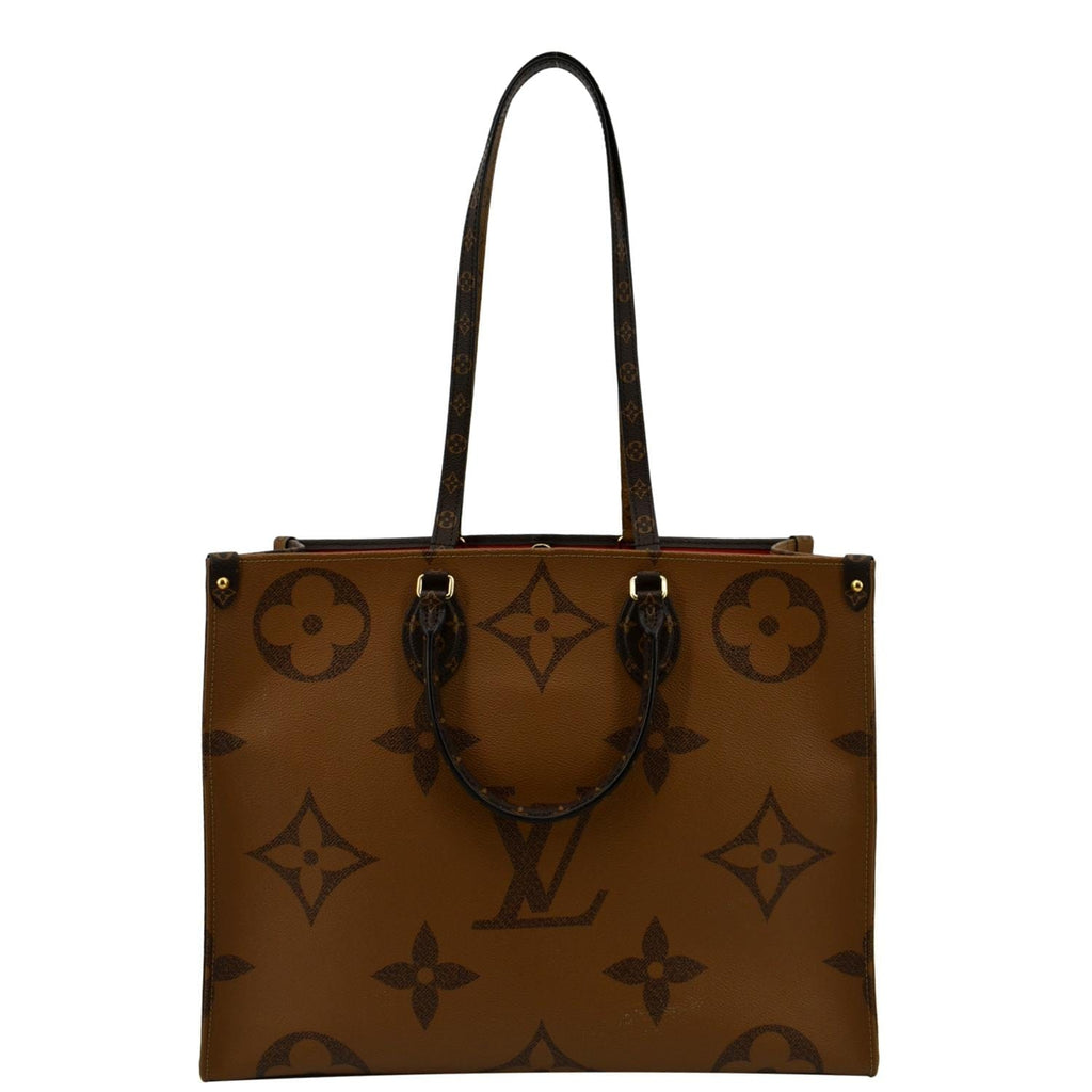 LOUIS VUITTON Onthego GM Giant Monogram Canvas Tote Shoulder Bag Brown