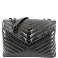 YVES SAINT LAURENT Large Loulou Matelasse Leather Chain Shoulder Bag Black