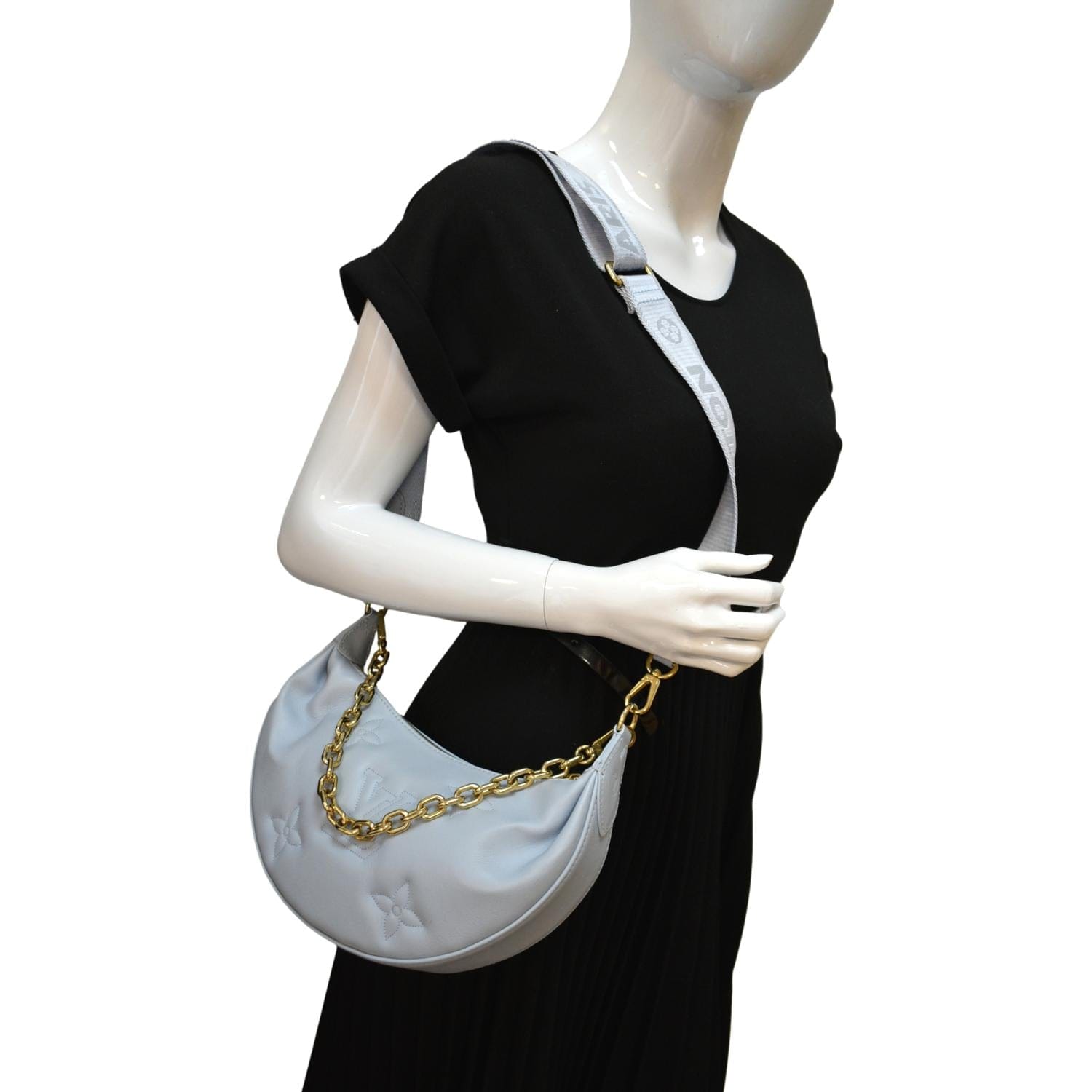 LOUIS VUITTON Over The Moon Calf Leather Shoulder Bag Blue