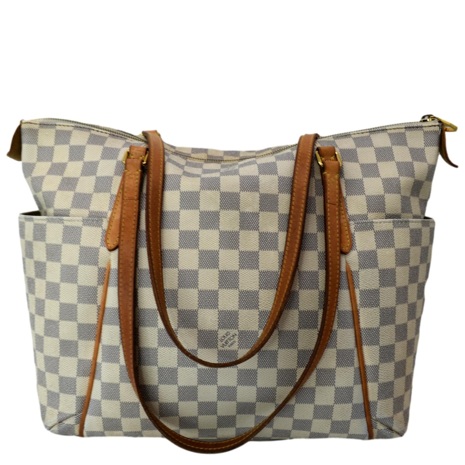 LOUIS VUITTON Totally MM Damier Azur Shoulder Bag White