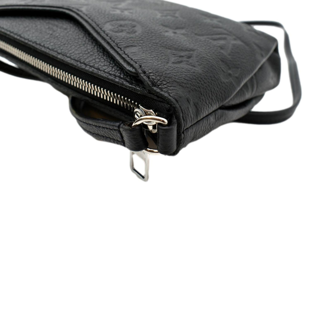 LOUIS VUITTON Pallas Monogram Empreinte Clutch Crossbody Bag Black