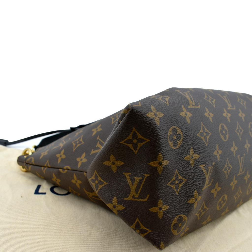 LOUIS VUITTON Flower Zipped MM Monogram Canvas Tote Bag Noir