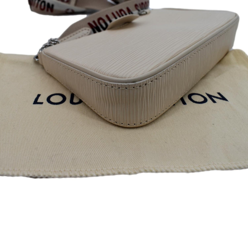 LOUIS VUITTON Easy Pouch On Strap Epi Leather Shoulder Bag Cream
