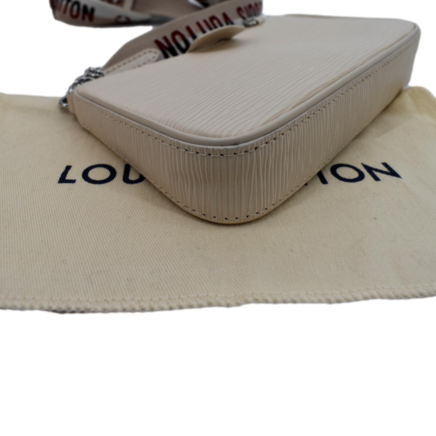 LOUIS VUITTON Easy Pouch On Strap Epi Leather Shoulder Bag Cream