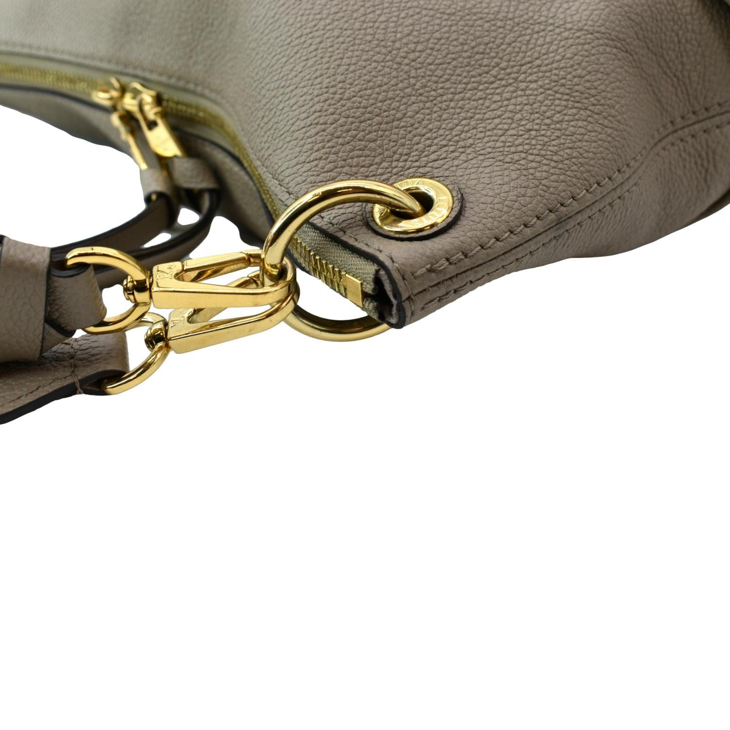 LOUIS VUITTON Maida Monogram Empreinte Leather Hobo Shoulder Bag Tourterelle