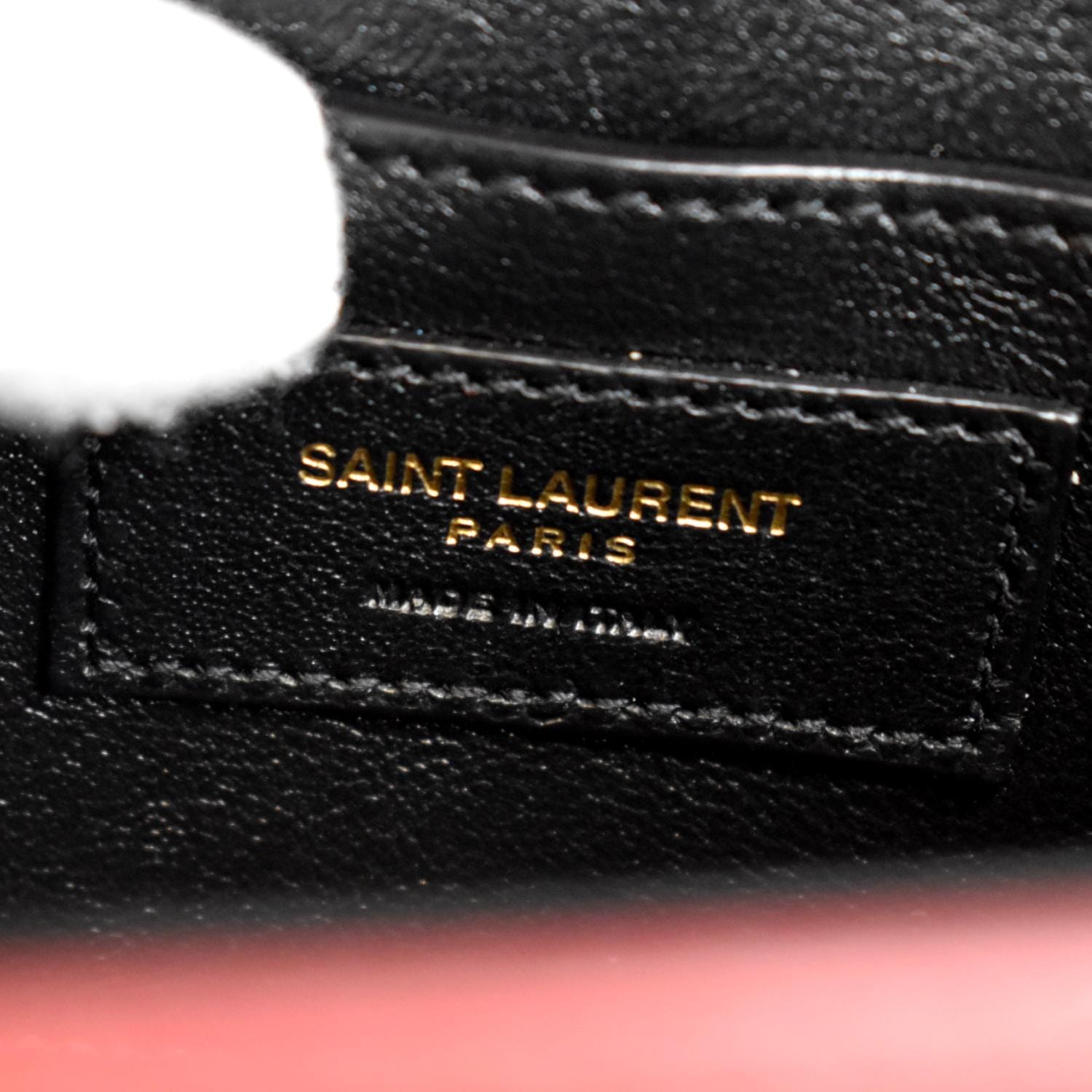 YVES SAINT LAURENT Cassandra Top Handle Embossed Leather Shoulder Bag Red
