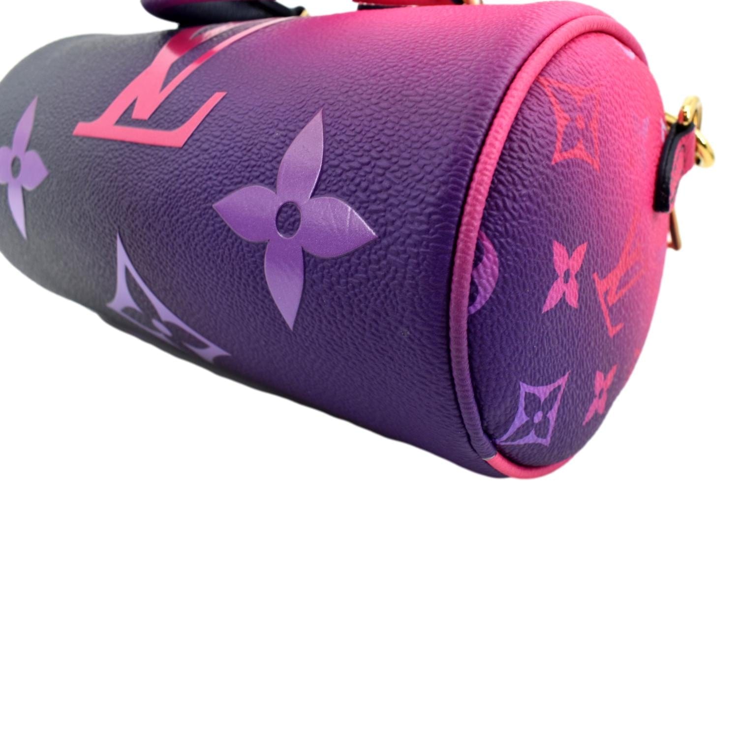 LOUIS VUITTON Papillon BB Monogram Canvas Shoulder Handbag Midnight Fuchsia