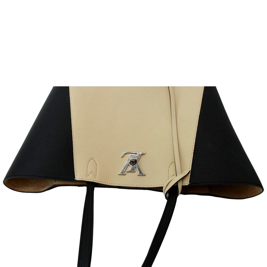 LOUIS VUITTON Lockme Cabas Leather Tote Bag Bicolor