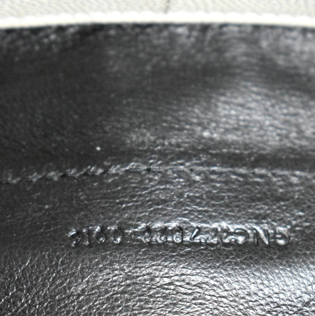YVES SAINT LAURENT Contrast Trim Wallet on Chain Leather Shoulder Bag White